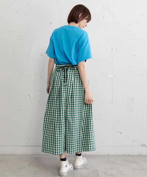 POU DOU DOU（プードゥドゥ）の「ギンガムチェックタックスカート（スカート・レディース・ブラック/グリーン・M）」の13枚目の写真