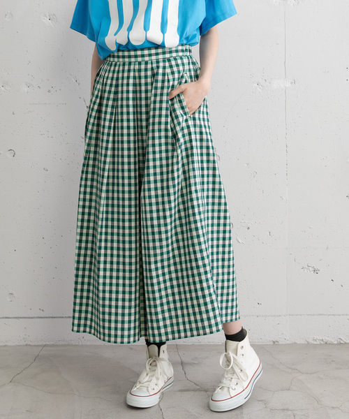 POU DOU DOU（プードゥドゥ）の「ギンガムチェックタックスカート（スカート・レディース・ブラック/グリーン・M）」の15枚目の写真