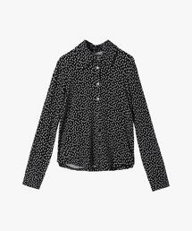 希少 美品✨agnes b. アニエスベー タック フリル 長袖 ブラウス 黒 agnes b.｜アニエスベーのシャツ/ブラウス（ブラック/黒色系