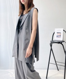 AS KNOW AS plus | ♪サイドベルトベストジャケット　セットアップ可能(ベスト)