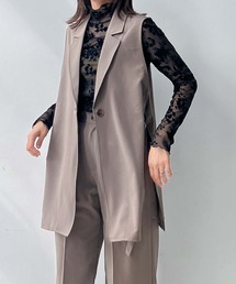 AS KNOW AS plus | ♪サイドベルトベストジャケット　セットアップ可能(ベスト)