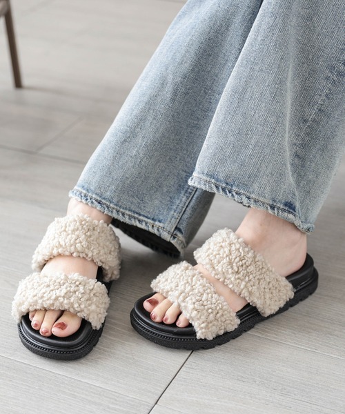 【定価15万】MIUMIU MONTONEBRISE ボア サンダル 23cm セール】テディボアサンダル（サンダル）｜AMELY（エミリー）の