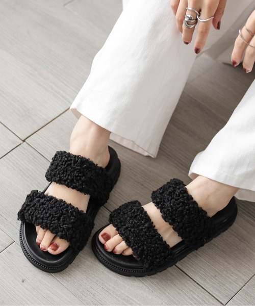 定価15万】MIUMIU MONTONEBRISE ボア サンダル 23cm 定価15万】MIUMIU