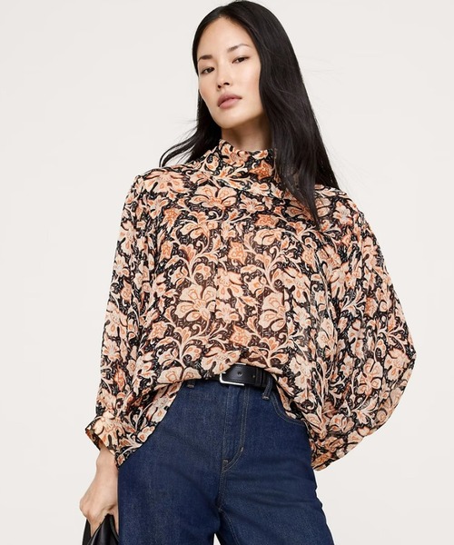 Banana Republic(バナナリパブリック)の「ルレックス ストライプ リバース ウエスタンシャツ(シャツ/ブラウス・レディース・ブラウン系その他・XS/M/L/S)」の1枚目の写真