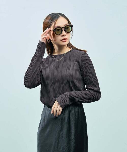 UNITED ARROWS（ユナイテッドアローズ）の「Zoff｜UNITED ARROWS｜ウェリントン型 サングラス [Luxe] クラウンパント 太縁 紫外線対策 UVカット ユニセックス ユナイテッドアローズ（サングラス・レディース・クリア/ブラック/ブラウン系その他5・FREE）」の6枚目の写真