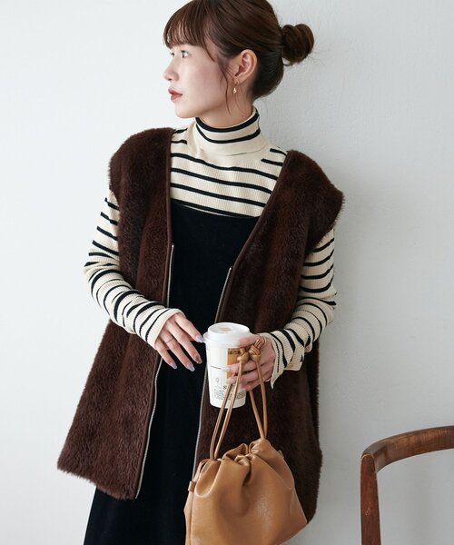 ユニセックス】ミンクライクファーベスト（ベスト）｜DISCOAT（ディス