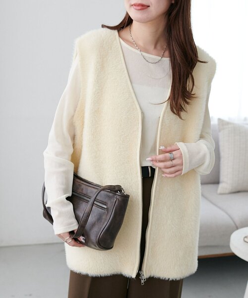 ユニセックス】ミンクライクファーベスト（ベスト）｜DISCOAT（ディス