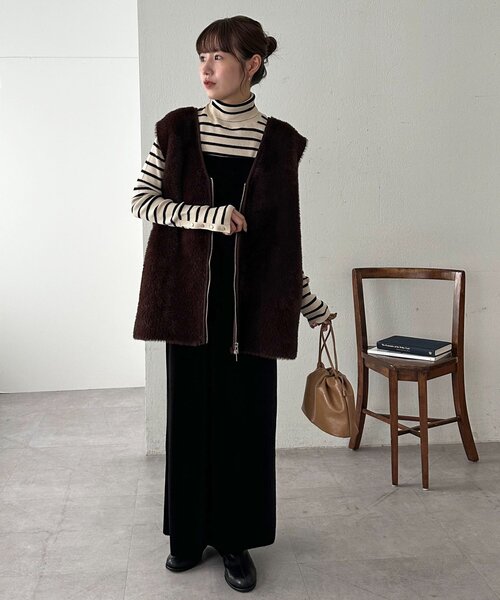 セール】【ユニセックス】ミンクライクファーベスト（ベスト