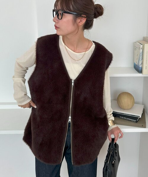 ユニセックス】ミンクライクファーベスト（ベスト）｜DISCOAT（ディス