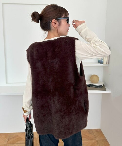 ユニセックス】ミンクライクファーベスト（ベスト）｜DISCOAT（ディス