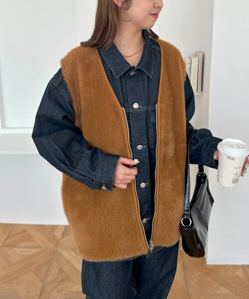ユニセックス】ミンクライクファーベスト（ベスト）｜DISCOAT（ディス