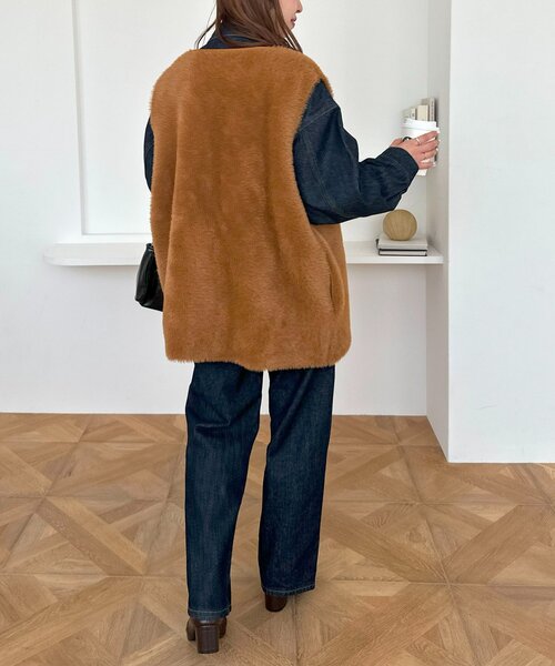 ユニセックス】ミンクライクファーベスト（ベスト）｜DISCOAT（ディス