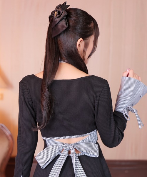 ReAmour 配色レイヤードワンピ　ピンク 配色レイヤードワンピ（ワンピース）｜ReAmour（リアムール）の