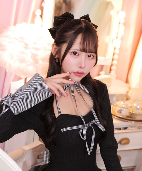 ReAmour 配色レイヤードワンピ　ピンク ReAmour 配色レイヤードワンピ ピンク 配色レイヤードワンピ