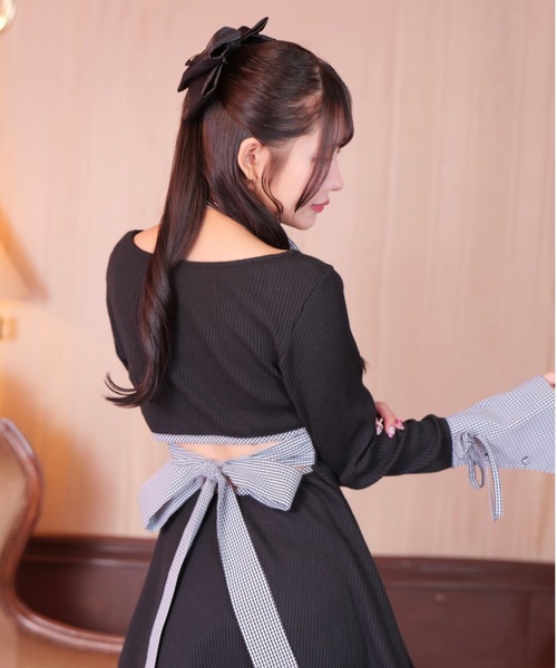 ReAmour 配色レイヤードワンピ　ピンク ReAmour 配色レイヤードワンピ ピンク 配色レイヤードワンピ