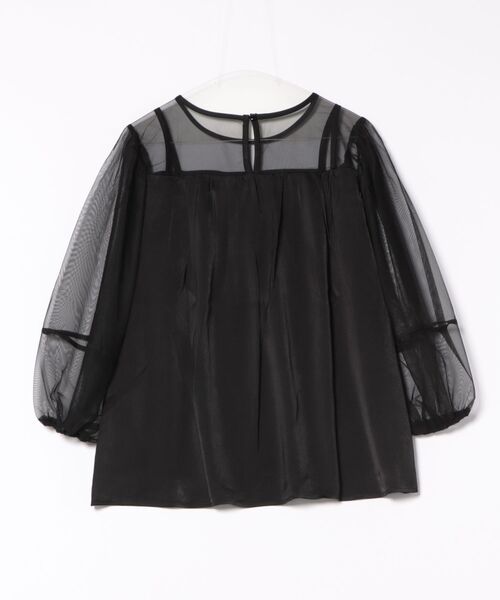 No Rule No Line（ノール－ルノーライン）の「チュールドッキングレイヤード風トップス セレモニー オケージョン 結婚式 二次会 同窓会（Tシャツ/カットソー・レディース・ブラック/ホワイト・FREE）」の11枚目の写真