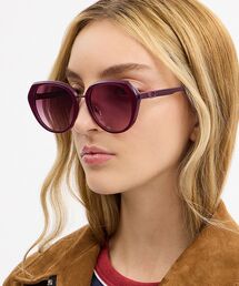 COACH（コーチ）の「マキシ スカルプテッド C オーバーサイズド ラウンド サングラス（サングラス）」