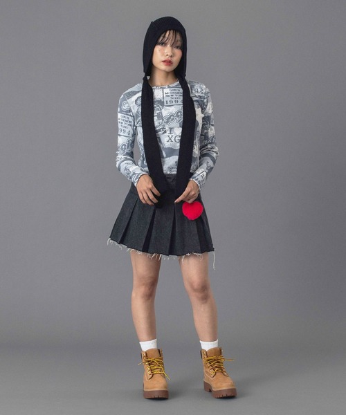 X-girl（エックスガール）の「STRAPPED KNIT BALACLAVA（ニット