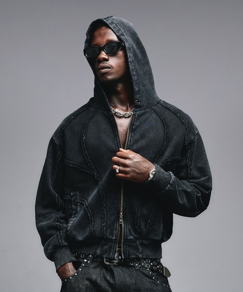 ANDER HUNK（アンダーハンク）の「Overdyed Zip-up Parker / オーバーダイジップアップパーカー（パーカー・メンズ・ブラック/レッド/グレー/その他・SMALL/MEDIUM/LARGE）」の3枚目の写真