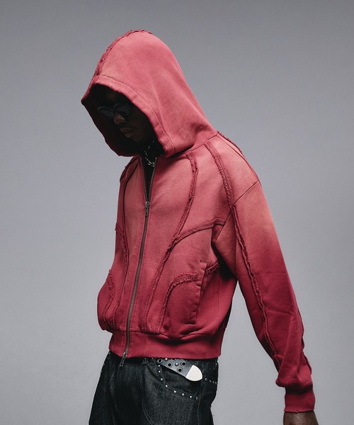 セール】Overdyed Zip-up Parker / オーバーダイジップアップパーカー