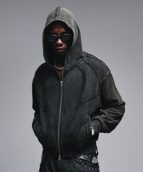 ANDER HUNK（アンダーハンク）の「Overdyed Zip-up Parker / オーバーダイジップアップパーカー（パーカー・メンズ・ブラック/レッド/グレー/その他・SMALL/MEDIUM/LARGE）」の10枚目の写真