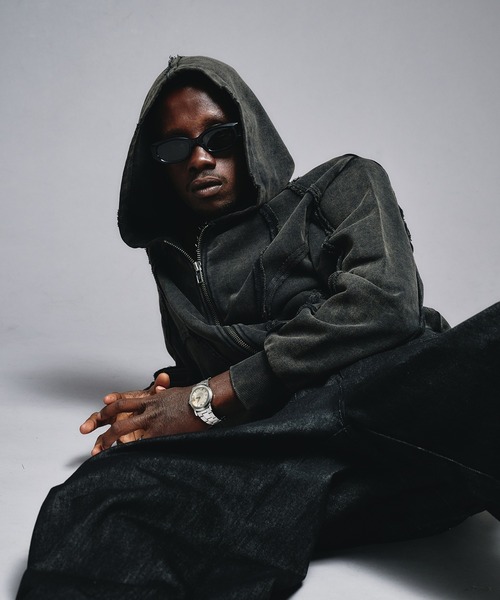 ANDER HUNK（アンダーハンク）の「Overdyed Zip-up Parker / オーバーダイジップアップパーカー（パーカー・メンズ・ブラック/レッド/グレー/その他・SMALL/MEDIUM/LARGE）」の8枚目の写真