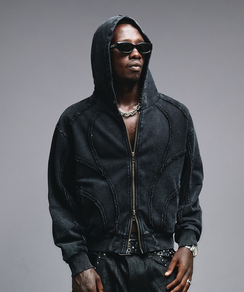 セール】Overdyed Zip-up Parker / オーバーダイジップアップパーカー