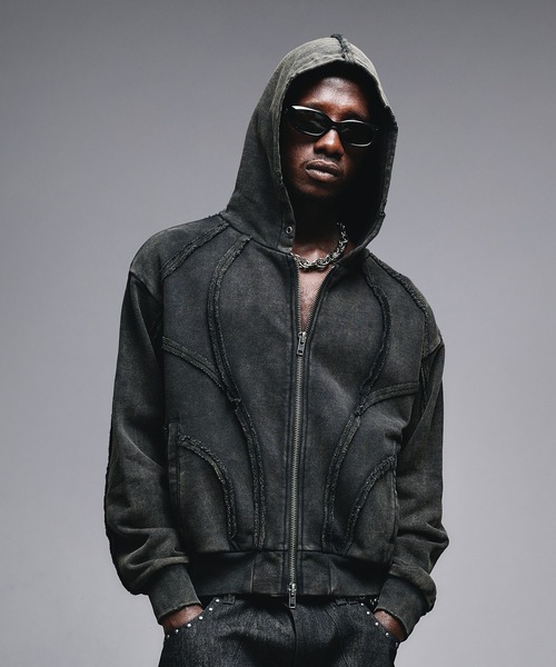 ANDER HUNK（アンダーハンク）の「Overdyed Zip-up Parker / オーバーダイジップアップパーカー（パーカー・メンズ・ブラック/レッド/グレー/その他・SMALL/MEDIUM/LARGE）」の5枚目の写真