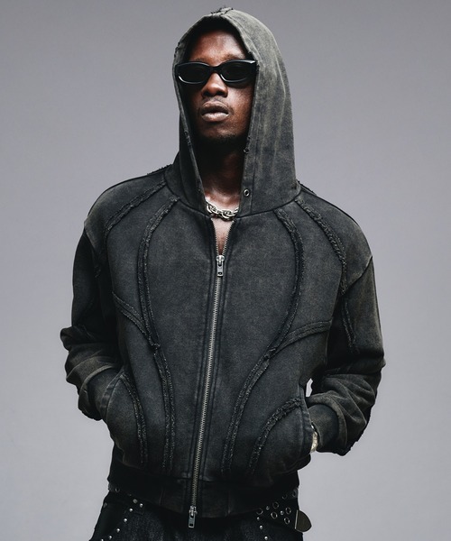 ANDER HUNK（アンダーハンク）の「Overdyed Zip-up Parker / オーバーダイジップアップパーカー（パーカー・メンズ・ブラック/レッド/グレー/その他・SMALL/MEDIUM/LARGE）」の7枚目の写真