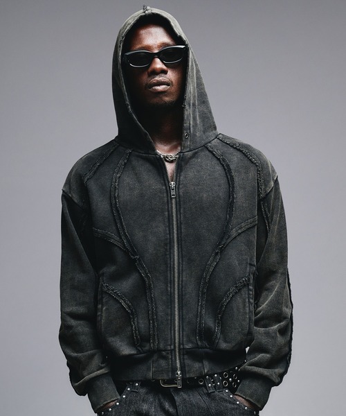 セール】Overdyed Zip-up Parker / オーバーダイジップアップパーカー