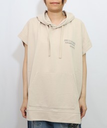 ScoLar Parity（スカラーパリティ）の「353106：魚屋さんとネコ柄 ケミカル加工ノースリーブパーカー（Tシャツ/カットソー）」