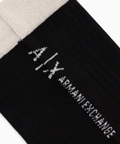 ARMANI EXCHANGE（アルマーニエクスチェンジ）の「【A|X アルマーニ エクスチェンジ】CL AXロゴ ソックス（ソックス/靴下・メンズ・ブラック・SMALL/LARGE）」の2枚目の写真