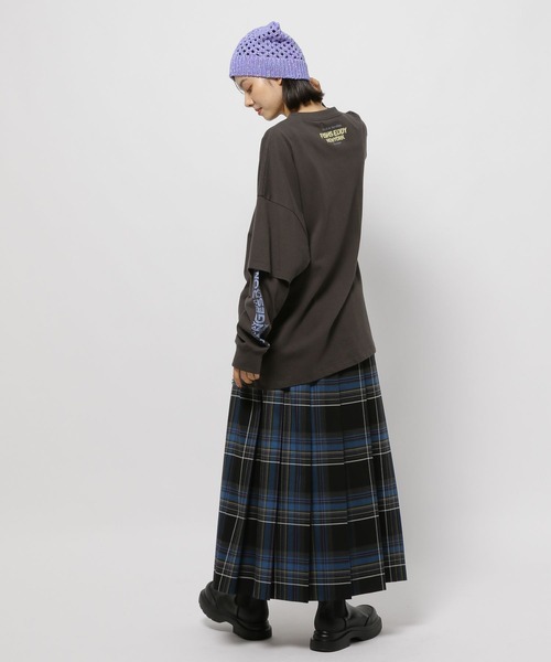 Fishs Eddy（フィッシュエディ）の「【Fishs Eddy(フィッシュエディ)】レイヤードTシャツ【UNISEX】（Tシャツ/カットソー・レディース・オフホワイト/チャコール/ライトグリーン・MEDIUM/LARGE）」の7枚目の写真