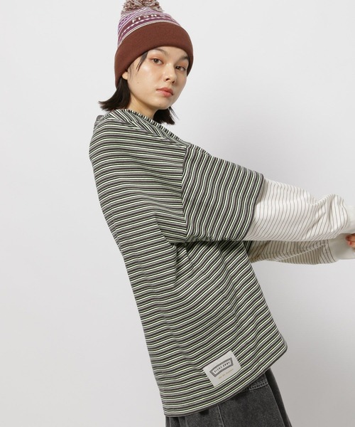 Fishs Eddy（フィッシュエディ）の「【Fishs Eddy(フィッシュエディ)】レイヤードTシャツ【UNISEX】（Tシャツ/カットソー・レディース・オフホワイト/チャコール/ライトグリーン・MEDIUM/LARGE）」の13枚目の写真