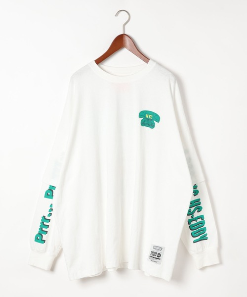 Fishs Eddy（フィッシュエディ）の「【Fishs Eddy(フィッシュエディ)】レイヤードTシャツ【UNISEX】（Tシャツ/カットソー・レディース・オフホワイト/チャコール/ライトグリーン・MEDIUM/LARGE）」の14枚目の写真