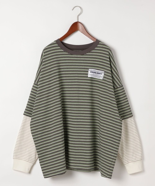 Fishs Eddy（フィッシュエディ）の「【Fishs Eddy(フィッシュエディ)】レイヤードTシャツ【UNISEX】（Tシャツ/カットソー・レディース・オフホワイト/チャコール/ライトグリーン・MEDIUM/LARGE）」の16枚目の写真