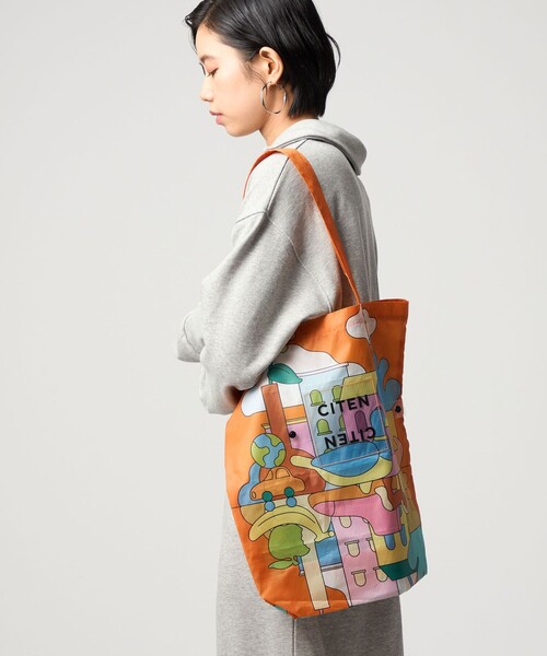 CITEN（シテン）の「＜A.Takahashi×CITEN＞くるパチ（エコバッグ/サブバッグ・レディース・ターコイズブルー系/オレンジ・FREE）」の3枚目の写真