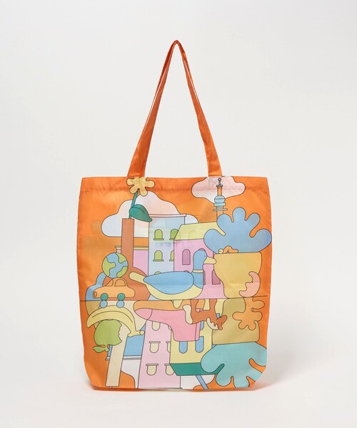 CITEN（シテン）の「＜A.Takahashi×CITEN＞くるパチ（エコバッグ/サブバッグ・レディース・ターコイズブルー系/オレンジ・FREE）」の5枚目の写真