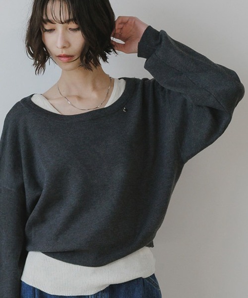 AO2(アオズ)の「Wool Ensemble Knit with Charms / チャーム付き ウール アンサンブルニット 冬服(ニット/セーター・レディース・イエロー/チャコール/ネイビー/ライトブラウン・FREE)」の2枚目の写真