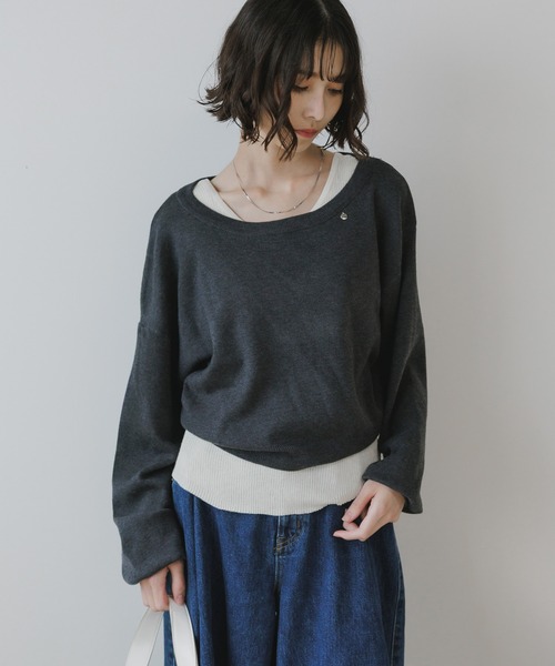 AO2(アオズ)の「Wool Ensemble Knit with Charms / チャーム付き ウール アンサンブルニット 冬服(ニット/セーター・レディース・イエロー/チャコール/ネイビー/ライトブラウン・FREE)」の9枚目の写真