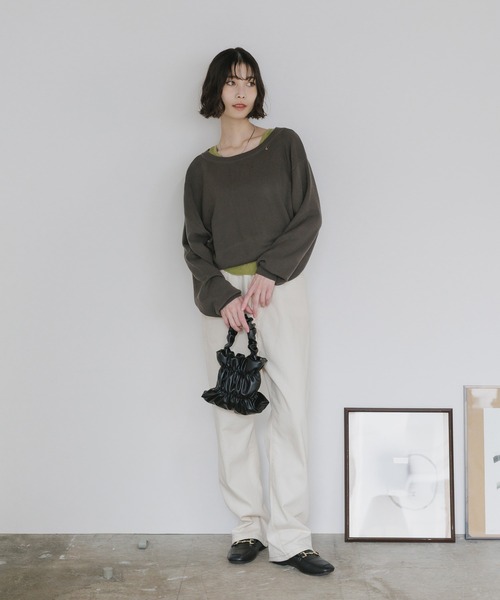 AO2(アオズ)の「Wool Ensemble Knit with Charms / チャーム付き ウール アンサンブルニット 冬服(ニット/セーター・レディース・イエロー/チャコール/ネイビー/ライトブラウン・FREE)」の21枚目の写真