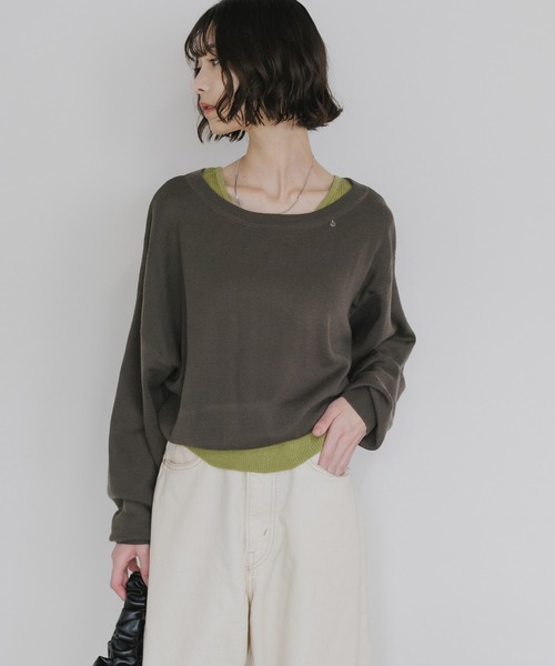 AO2(アオズ)の「Wool Ensemble Knit with Charms / チャーム付き ウール アンサンブルニット 冬服(ニット/セーター・レディース・イエロー/チャコール/ネイビー/ライトブラウン・FREE)」の17枚目の写真