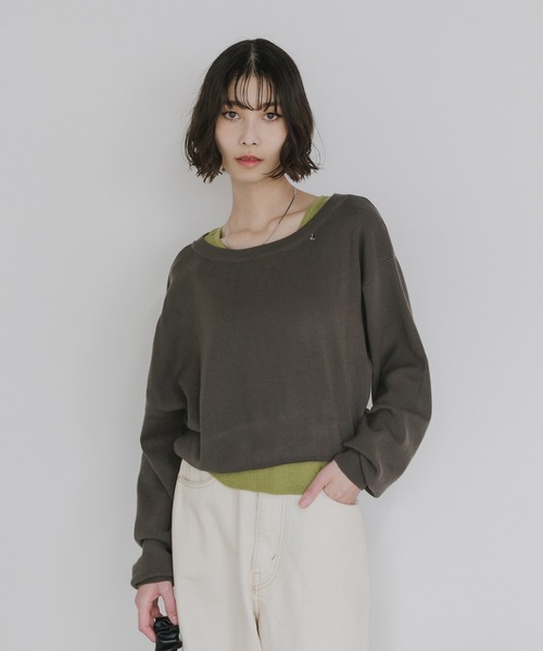 AO2(アオズ)の「Wool Ensemble Knit with Charms / チャーム付き ウール アンサンブルニット 冬服(ニット/セーター・レディース・イエロー/チャコール/ネイビー/ライトブラウン・FREE)」の16枚目の写真