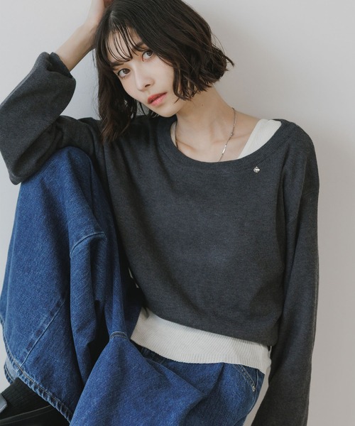 AO2(アオズ)の「Wool Ensemble Knit with Charms / チャーム付き ウール アンサンブルニット 冬服(ニット/セーター・レディース・イエロー/チャコール/ネイビー/ライトブラウン・FREE)」の5枚目の写真