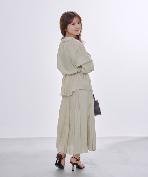 COHINA（コヒナ）の「ソフトワッシャーランダムマチフレアスカート 【低身長・小柄女性】（スカート・レディース・ベージュ/ネイビー・XS-Short/S-Short/XS-Regular/S-Regular）」の5枚目の写真