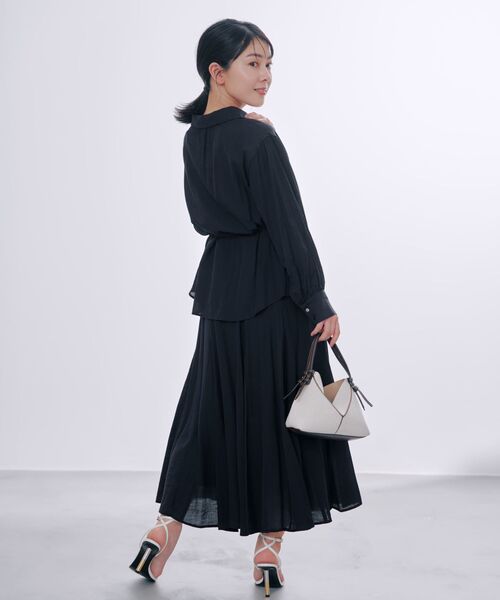 COHINA（コヒナ）の「ソフトワッシャーランダムマチフレアスカート 【低身長・小柄女性】（スカート・レディース・ベージュ/ネイビー・XS-Short/S-Short/XS-Regular/S-Regular）」の8枚目の写真