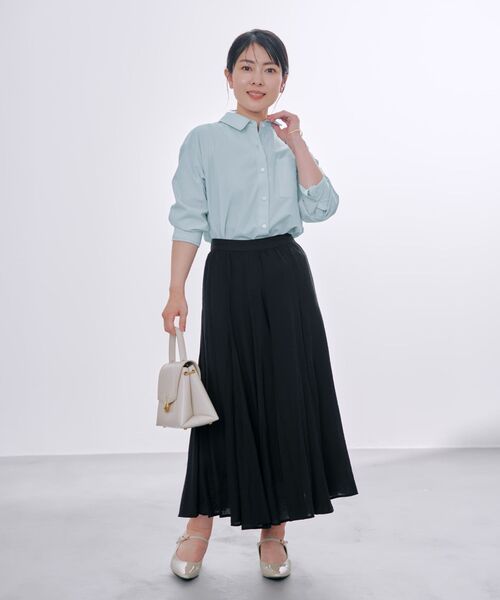 COHINA（コヒナ）の「ソフトワッシャーランダムマチフレアスカート 【低身長・小柄女性】（スカート・レディース・ベージュ/ネイビー・XS-Short/S-Short/XS-Regular/S-Regular）」の9枚目の写真