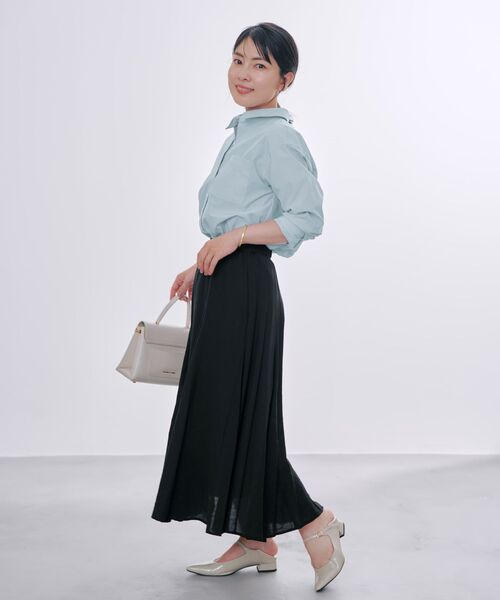 COHINA（コヒナ）の「ソフトワッシャーランダムマチフレアスカート 【低身長・小柄女性】（スカート・レディース・ベージュ/ネイビー・XS-Short/S-Short/XS-Regular/S-Regular）」の10枚目の写真