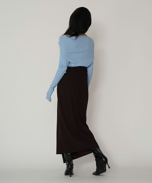 KINO THE KEI(キノザケイ)の「タック ドレープ タイトスカート ( セットアップ可 ) KINO THE KEI(スカート・レディース・ダークブラウン/ネイビー/サックスブルー・M/S)」の17枚目の写真