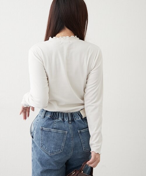 Remind me and forever（リマインドミーアンドフォーエバー）の「プチプラ！起毛リブWハイネックプルオーバー（ニット/セーター・レディース・ライトグレー/アイボリー/ブラック・FREE）」の9枚目の写真